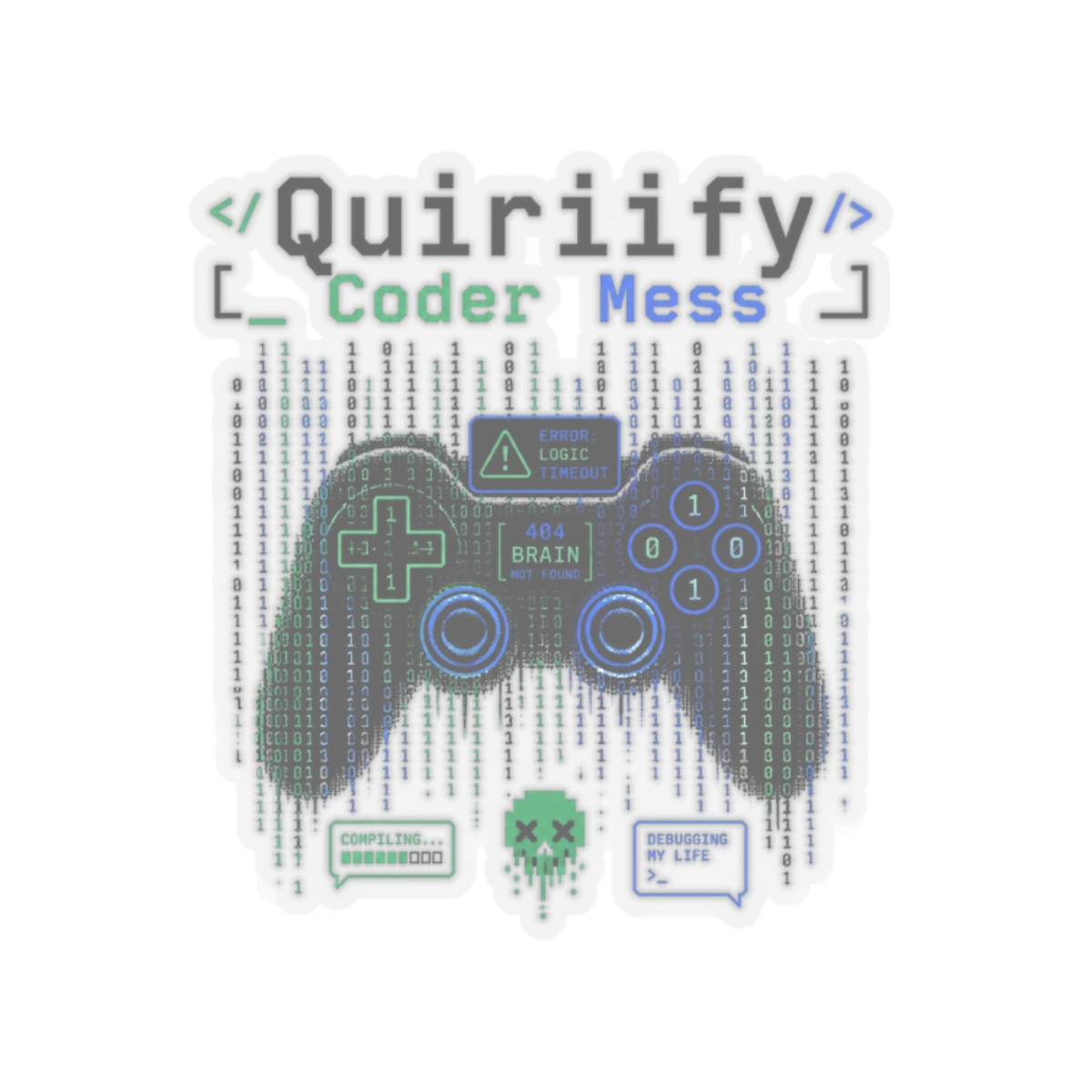 quiriify "404 Brain Not Found" Sticker